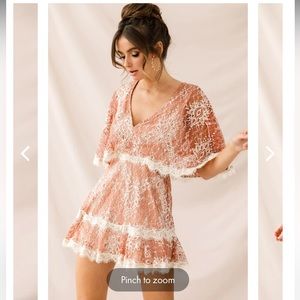 Selfie Leslie Batwing Lacy Dress